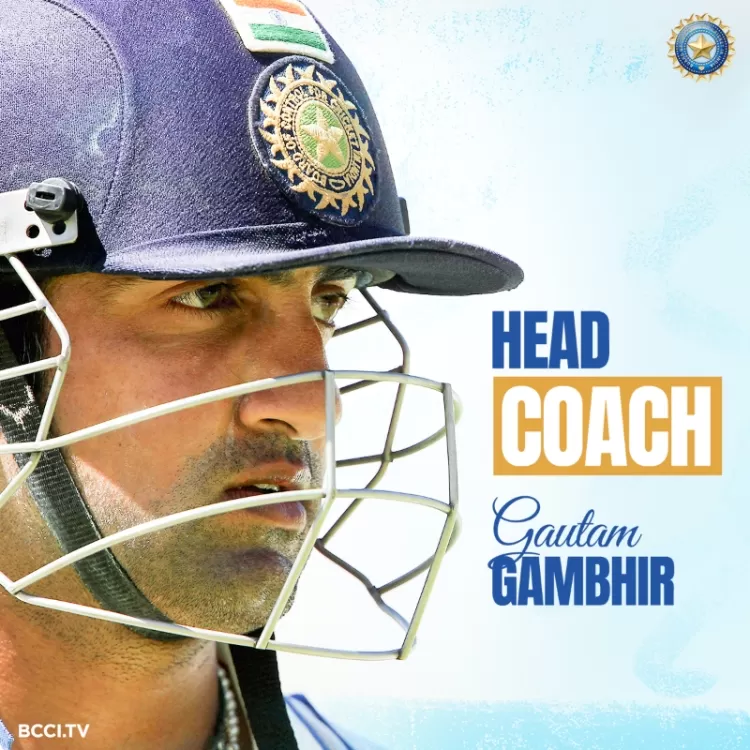 Gautam Gambhir Appointed as Indian Cricket Team Head Coach, Replacing Rahul Dravid"