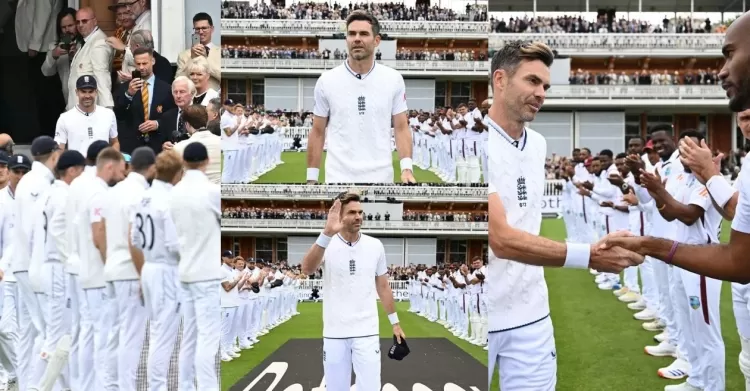 James Anderson Receives Guard of Honour on His Farewell Day in Test Cricket at Lord's